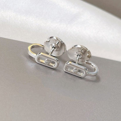 [⭐Luxery]CREOLES MOVE UNO MINI 1 DIAMOND EARRINGS