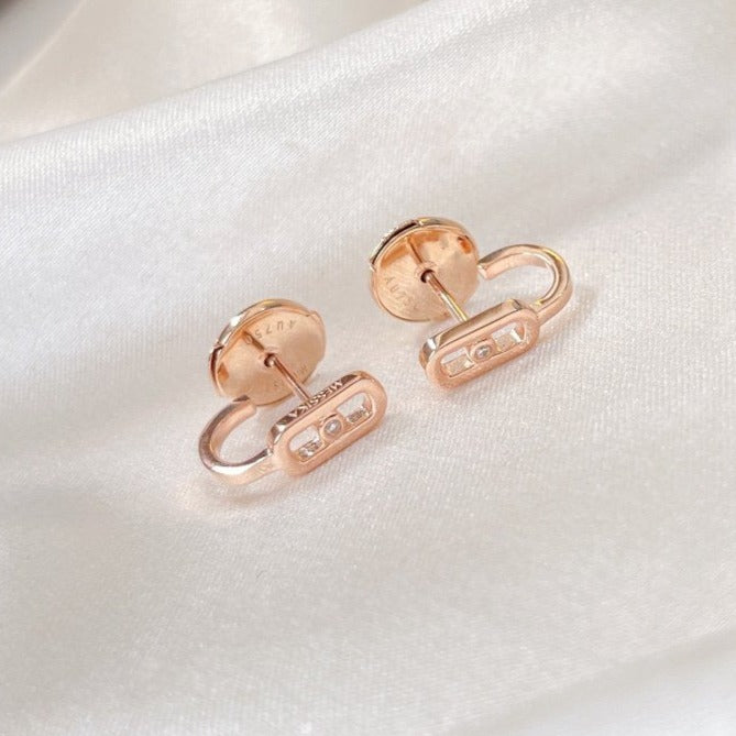 [⭐Luxery]CREOLES MOVE UNO MINI 1 DIAMOND EARRINGS