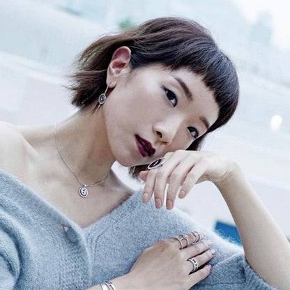 [⭐Luxery]Demo MOVE ARROW PINK GOLD DIAMOND EARRINGS
