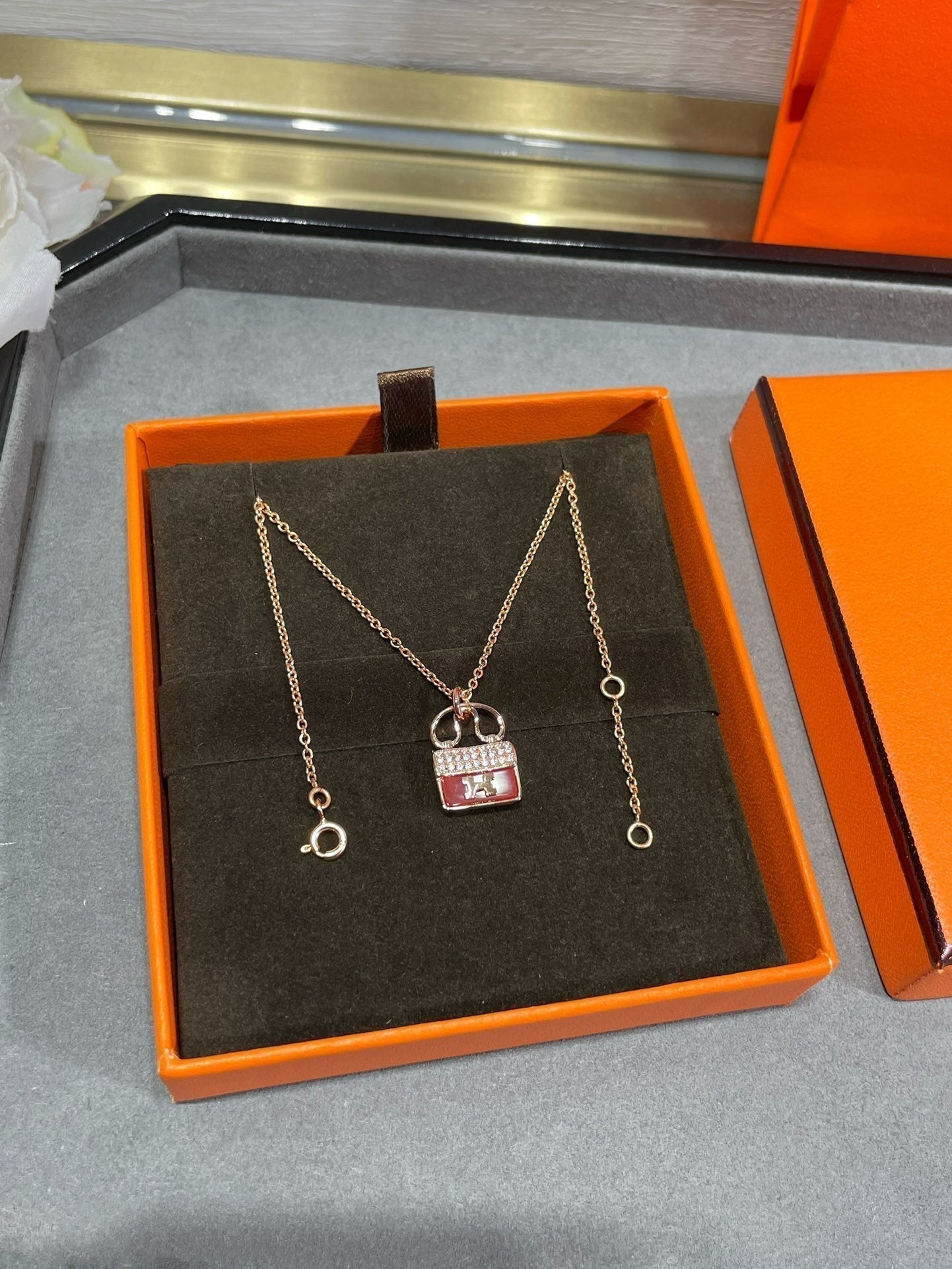 [⭐Luxery]H CIRCE MOISSANITE PENDANT NECKLACE GOLD
