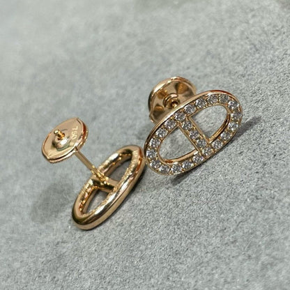 [⭐Luxery]HM FULL DIAMOND PIG NOSE STUD EARRINGS