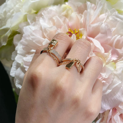 [⭐Luxery]HM KELLY CLOCHETTE DOUBLE RING IN  WITH DIAMONDS