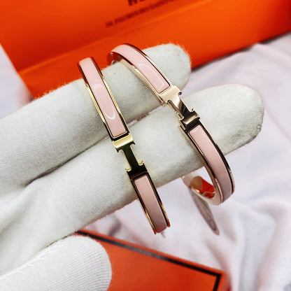 [⭐Luxery]CLASSIC HM CLIC  PINK 8MM ENAMEL BRACELET