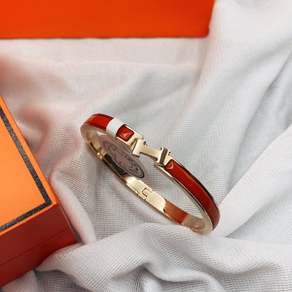 [⭐Luxery]CLASSIC HM CLIC RED 8MM ENAMEL BRACELET