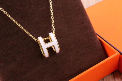 [⭐Luxery]HM CLIC YELLOW ENAMEL GOLD NECKLACE