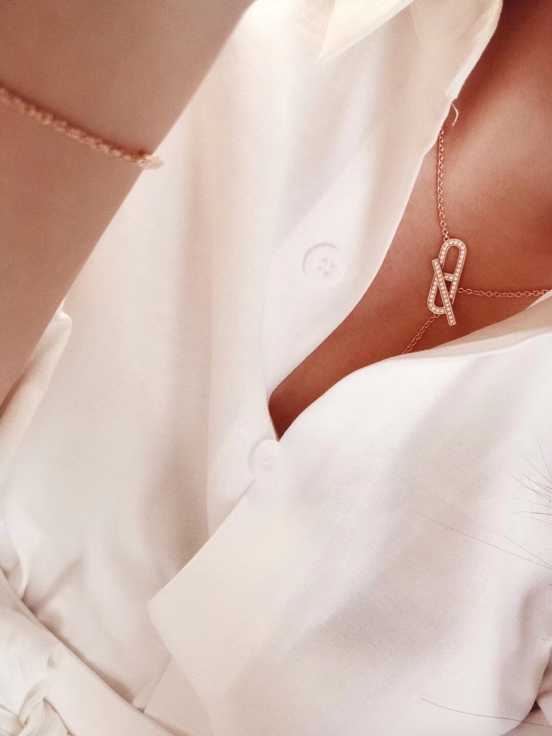 [⭐Luxery]HM FIRE PIG NOSE NECKLACE TRENDY STREET