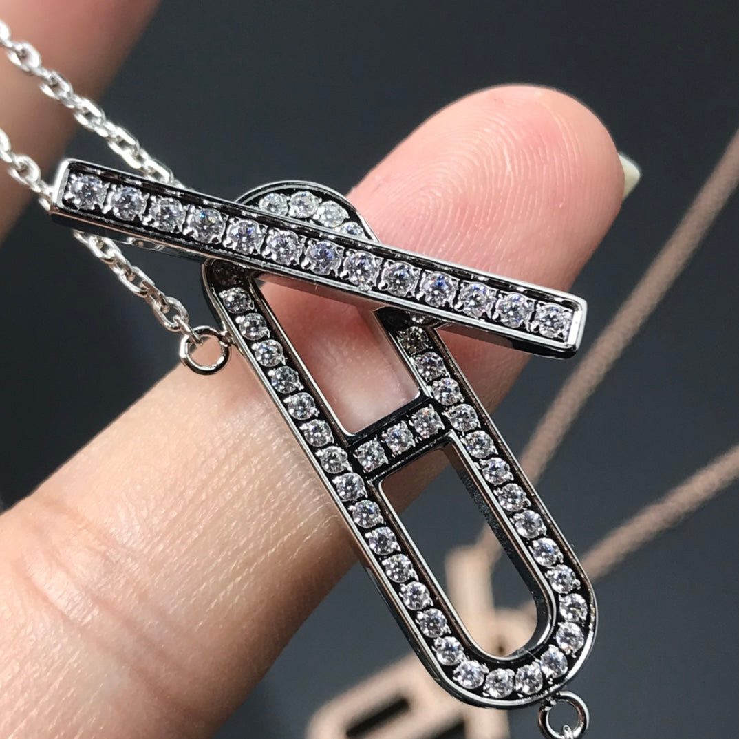[⭐Luxery]HM NECKLACE PLATINUM ROSE GOLD DIAMOND
