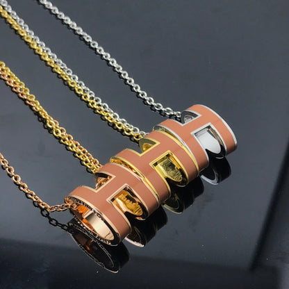 [⭐Luxery]H NECKLACE BROWN