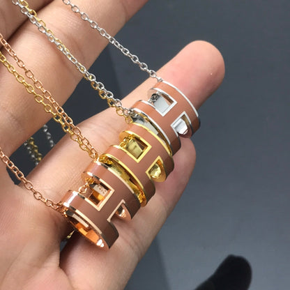 [⭐Luxery]H NECKLACE BROWN