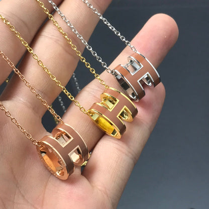 [⭐Luxery]H NECKLACE BROWN