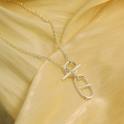 [⭐Luxery]HM CHAINE D'ANCRE PENDANT NECKLACE STERLING SILVER