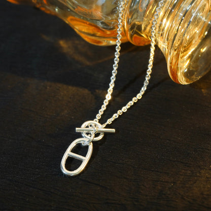[⭐Luxery]HM CHAINE D'ANCRE PENDANT NECKLACE STERLING SILVER