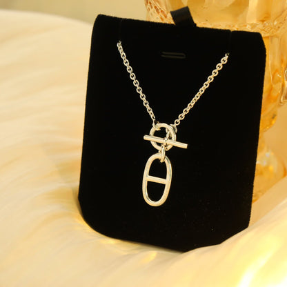 [⭐Luxery]HM CHAINE D'ANCRE PENDANT NECKLACE STERLING SILVER