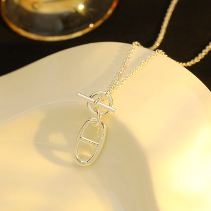 [⭐Luxery]HM CHAINE D'ANCRE PENDANT NECKLACE STERLING SILVER