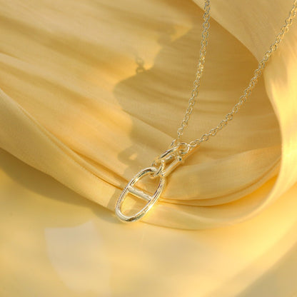 [⭐Luxery]HM CHAINE D'ANCRE PENDANT NECKLACE STERLING SILVER
