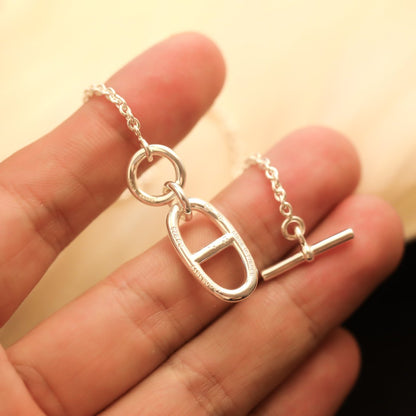 [⭐Luxery]HM CHAINE D'ANCRE PENDANT NECKLACE STERLING SILVER