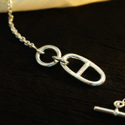 [⭐Luxery]HM CHAINE D'ANCRE PENDANT NECKLACE STERLING SILVER