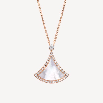 [⭐Luxery]DREAM MOP DIAMOND PAVED PINK GOLD NECKLACE