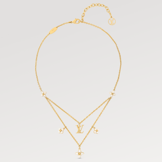 [⭐Luxery]FLOWERGRAM GOLD MOP DOUBLE ROW NECKLACE