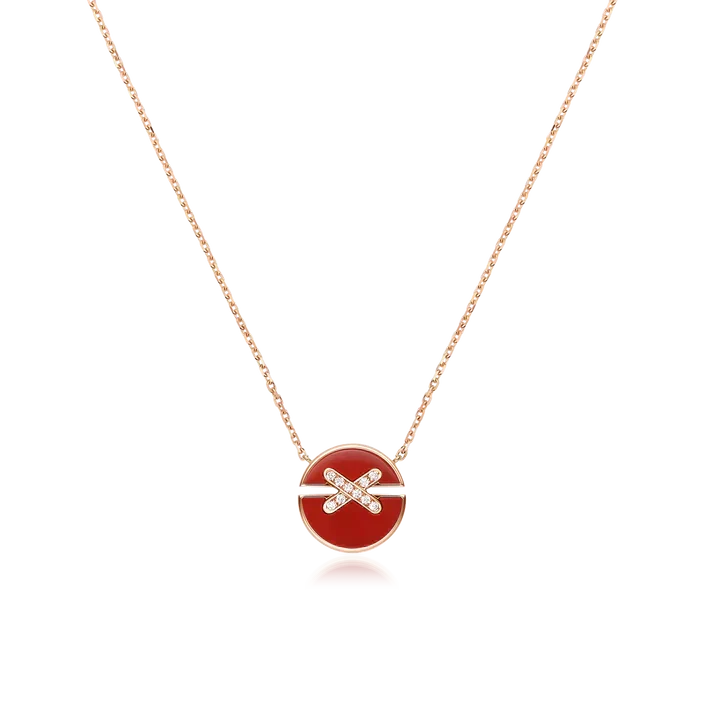[⭐Luxery]JEUX DE ROSE GOLD DIAMOND NECKLACE