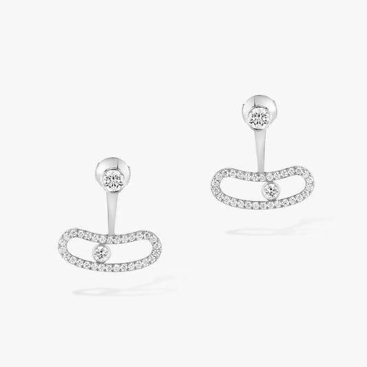 [⭐Luxery]MOVE UNO SILVER DIAMOND EARRINGS