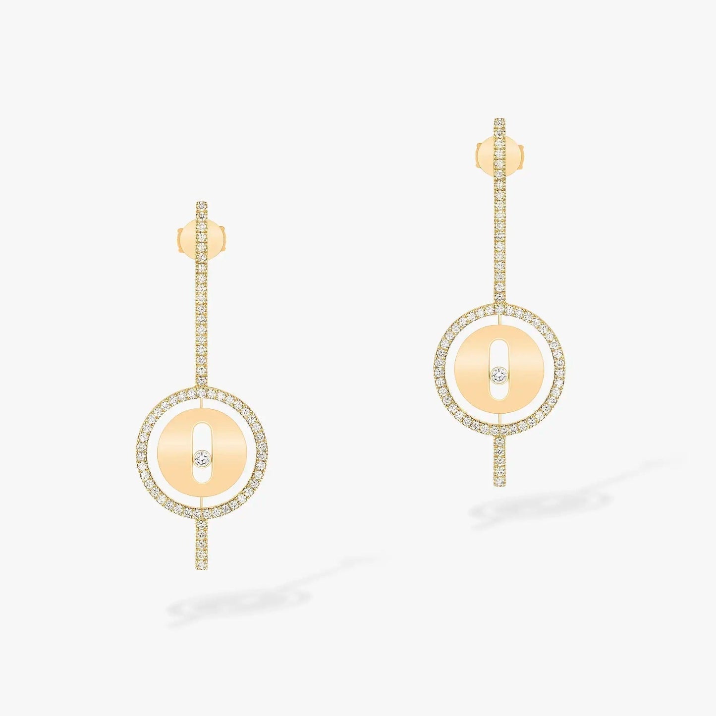 [⭐Luxery]Demo MOVE ARROW PINK GOLD DIAMOND EARRINGS