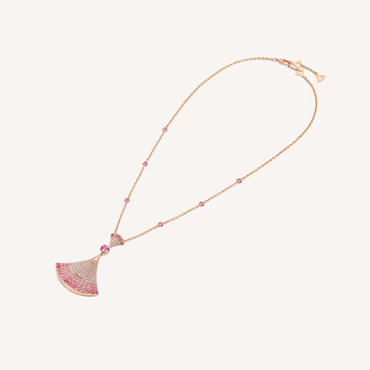 [⭐Luxery]DREAM NECKLACK DIAMOND PINK GOLD