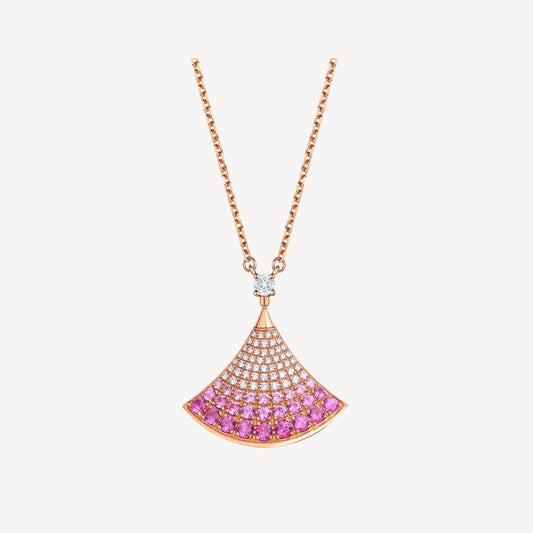 [⭐Luxery]DREAM NECKLACE PINK GOLD PINK DIAMOND