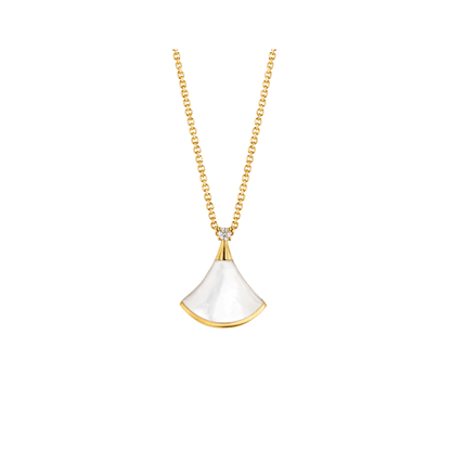 [⭐Luxery]DREAM NECKLACE WHITE MOP GOLD 1 DIAMOND