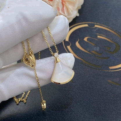 [⭐Luxery]DREAM NECKLACE WHITE MOP GOLD 1 DIAMOND