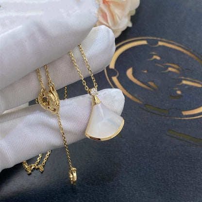 [⭐Luxery]DREAM NECKLACE WHITE MOP GOLD 1 DIAMOND