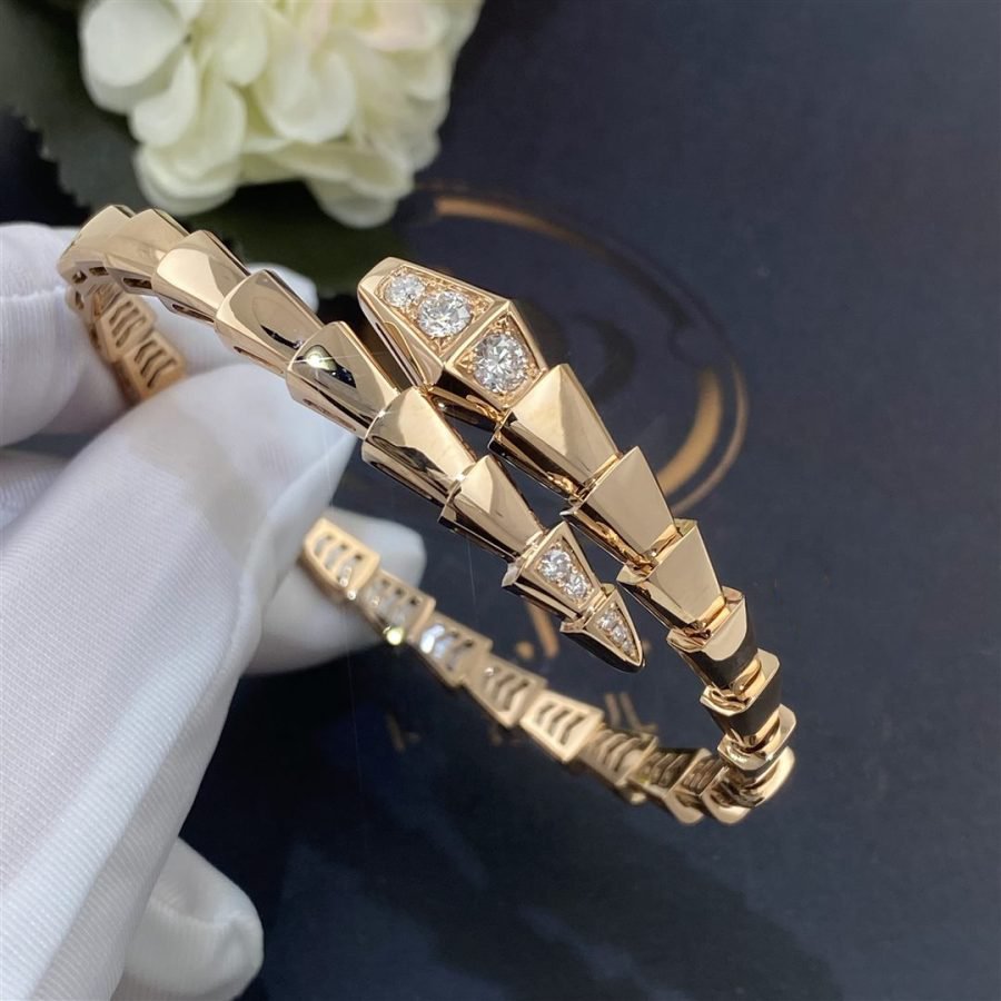 [⭐Luxery]SERPENTI BRACELET DIAMONDS PINK GOLD