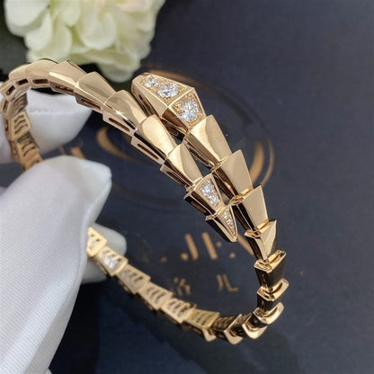 [⭐Luxery]SERPENTI BRACELET DIAMONDS PINK GOLD