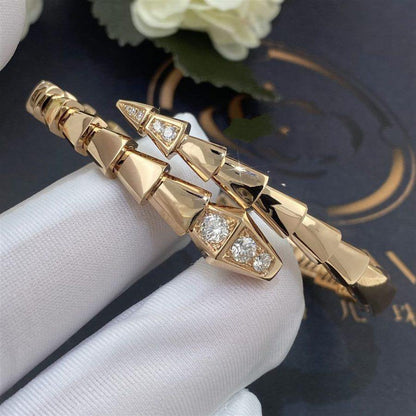 [⭐Luxery]SERPENTI BRACELET DIAMONDS PINK GOLD