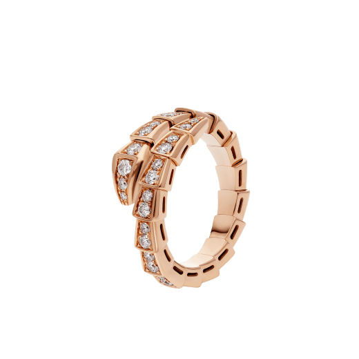 [⭐Luxery]SERPENTI RING PINK GOLD DIAMOND PAVED 4MM