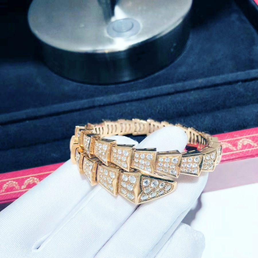 [⭐Luxery]SERPENTI BRACELET 8MM PINK GOLD DIAMOND