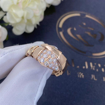 [⭐Luxery]SERPENTI RING PINK GOLD DIAMOND