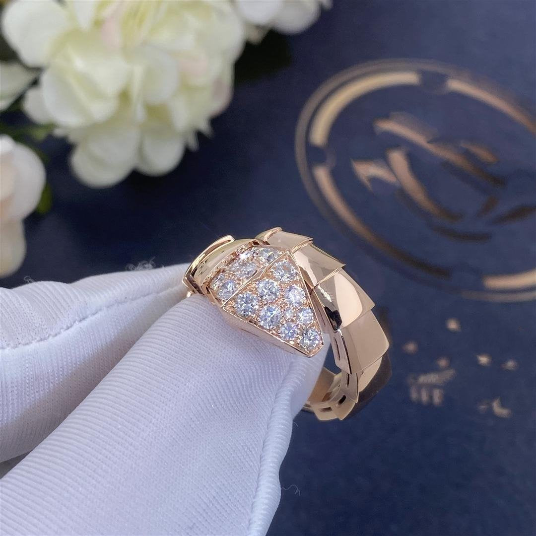 [⭐Luxery]SERPENTI RING PINK GOLD DIAMOND
