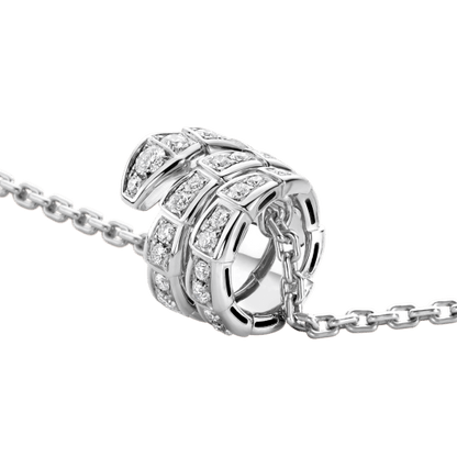 [⭐Luxery]SERPENTI  NECKLACE DOUBLE RING DIAMOND