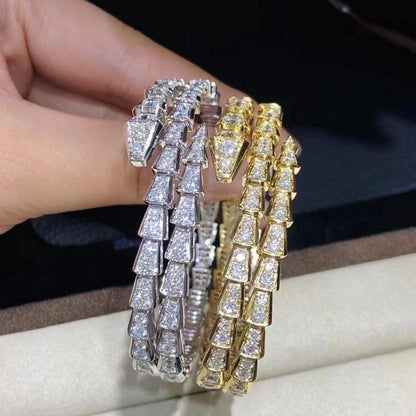 [⭐Luxery]SERPENTI BRACELET GOLD DIAMOND DOUBLE ROW