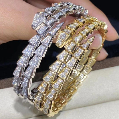 [⭐Luxery]SERPENTI BRACELET GOLD DIAMOND DOUBLE ROW