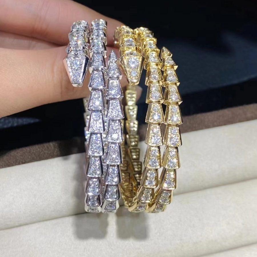 [⭐Luxery]SERPENTI BRACELET GOLD DIAMOND DOUBLE ROW