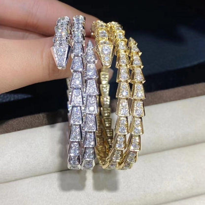[⭐Luxery]SERPENTI BRACELET GOLD DIAMOND DOUBLE ROW