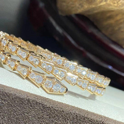 [⭐Luxery]SERPENTI BRACELET GOLD DIAMOND DOUBLE ROW