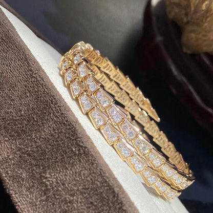 [⭐Luxery]SERPENTI BRACELET GOLD DIAMOND DOUBLE ROW