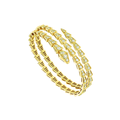 [⭐Luxery]SERPENTI BRACELET GOLD DIAMOND DOUBLE ROW