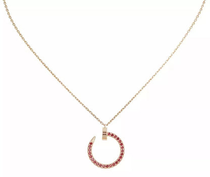 [⭐Luxery]JUSTE NECKLACE GOLD RED DIAMONDS