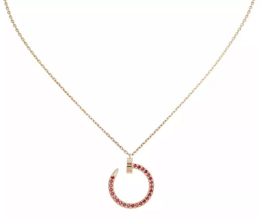 [⭐Luxery]JUSTE NECKLACE GOLD RED DIAMONDS