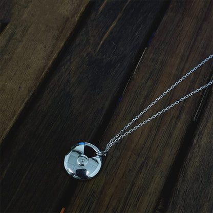 [⭐Luxery]AMULETTE SILVER FULL DIAMOND NECKLACE