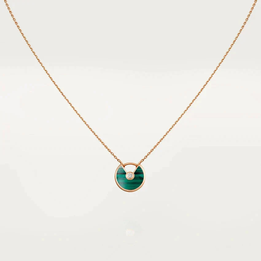 [⭐Luxery]AMULETTE ROSE GOLD MALACHITE NECKLACE